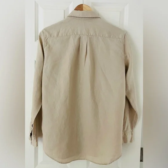 Quince Women's Button Down Shirts - White, Tan, Pink, and Blue - Picture 9 of 9